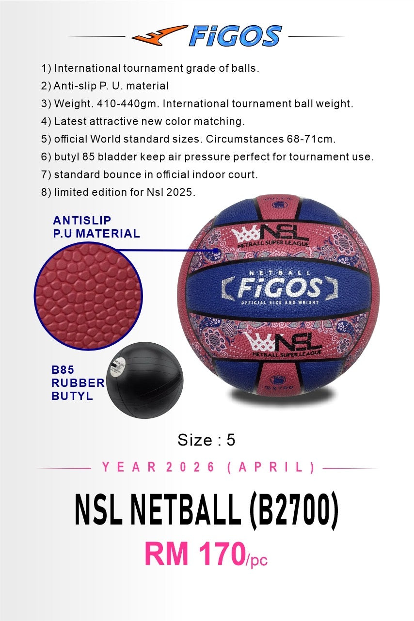 Figos Netball Super League (NSL) 2026 Official Tournament Ball
