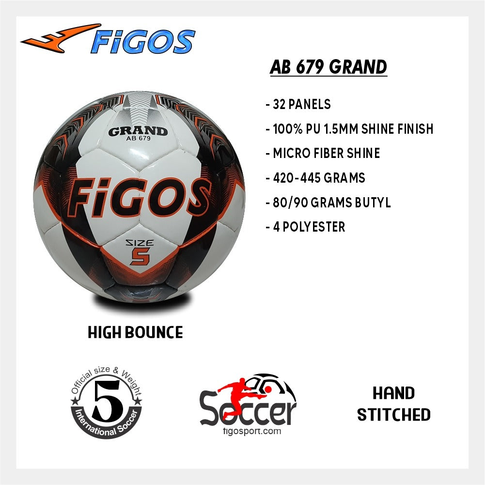FIGOS SOCCER BALL AB679 GRAND HAND STITCHES KL WOMEN LEAGUE TOURNAMENT GRADE