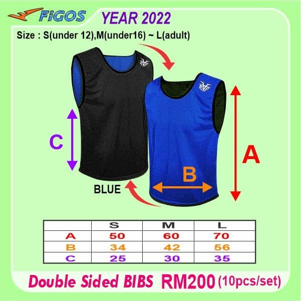 FIGOS TRAINING DOUBLE SIDED TWO WAY BIBS